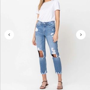 NWOT Flying Monkey Let Go - High Rise Tattered Straight Jeans